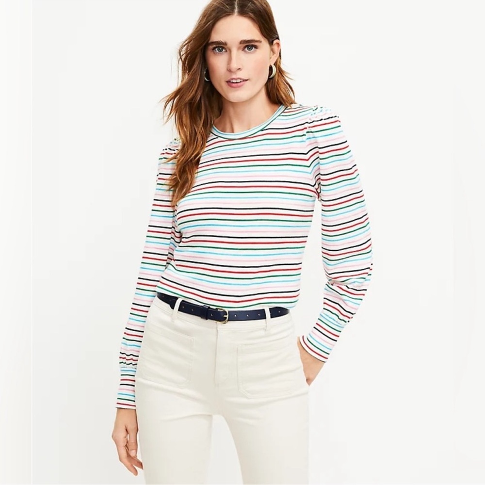 XXS Petite 100% cotton loft colorful striped shirt